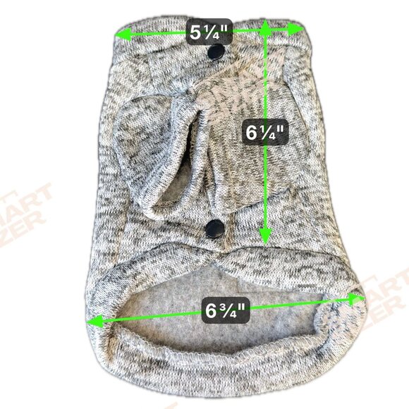 Dogbaby Gray Sweater With Fishbone Print For Dogs/Cats - Picture 3 of 9